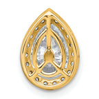 14k 1 3/4 carat Lab Grown Diamond VS+ F+ Pear Complete Halo Chain Slide Pendant