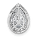 14k White Gold 2 1/3 carat Lab Grown Diamond VS+ F+ Pear Complete Halo Chain Slide Pendant