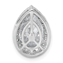 14k White Gold 2 1/3 carat Lab Grown Diamond VS+ F+ Pear Complete Halo Chain Slide Pendant