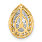 14k 2 1/3 carat Lab Grown Diamond VS+ F+ Pear Complete Halo Chain Slide Pendant