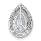 14k White Gold 2 3/4 carat Certified Lab Grown Diamond VS+ F+ Pear Complete Halo Chain Slide Pendant