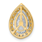 14k 2 3/4 carat Certified Lab Grown Diamond VS+ F+ Pear Complete Halo Chain Slide Pendant