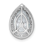 14k White Gold 3 3/8 carat Certified Lab Grown Diamond VS+ F+ Pear Complete Halo Chain Slide Pendant