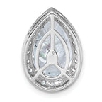 14k White Gold 4 1/2 carat Lab Grown Diamond VS+ F+ Pear Complete Halo Chain Slide Pendant