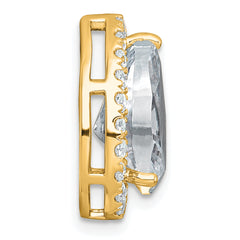 14k 4 1/2 carat Lab Grown Diamond VS+ F+ Pear Complete Halo Chain Slide Pendant