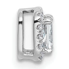 14k White Gold 1/3 carat Lab Grown Diamond VS+ F+ Emerald Complete Halo Chain Slide Pendant