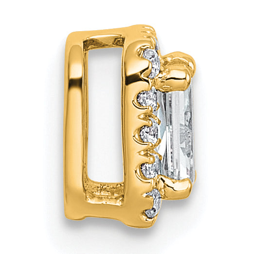 14k 1/3 carat Lab Grown Diamond VS+ F+ Emerald Complete Halo Chain Slide Pendant