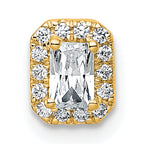14k 1/3 carat Lab Grown Diamond VS+ F+ Emerald Complete Halo Chain Slide Pendant