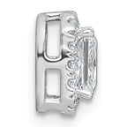 14k White Gold 5/8 carat Lab Grown Diamond VS+ F+ Emerald Complete Halo Chain Slide Pendant