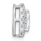 14k White Gold 1 1/3 carat Lab Grown Diamond VS+ F+ Emerald Complete Halo Chain Slide Pendant