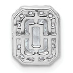 14k White Gold 1 1/3 carat Lab Grown Diamond VS+ F+ Emerald Complete Halo Chain Slide Pendant