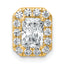 14k 1 1/3 carat Certified Lab Grown Diamond VS+ F+ Emerald Complete Halo Chain Slide Pendant
