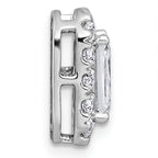 14k White Gold 2 carat Lab Grown Diamond VS+ F+ Emerald Complete Halo Chain Slide Pendant