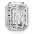 14k White Gold 2 carat Certified Lab Grown Diamond VS+ F+ Emerald Complete Halo Chain Slide Pendant