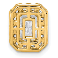 14k 2 carat Certified Lab Grown Diamond VS+ F+ Emerald Complete Halo Chain Slide Pendant
