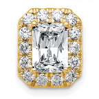 14k 2 carat Lab Grown Diamond VS+ F+ Emerald Complete Halo Chain Slide Pendant