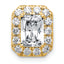 14k 2 carat Lab Grown Diamond VS+ F+ Emerald Complete Halo Chain Slide Pendant