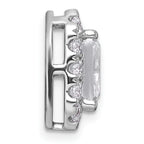 14k White Gold 2 7/8 carat Lab Grown Diamond VS+ F+ Emerald Complete Halo Chain Slide Pendant