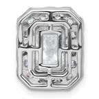 14k White Gold 2 7/8 carat Certified Lab Grown Diamond VS+ F+ Emerald Complete Halo Chain Slide Pendant