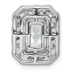 14k White Gold 2 7/8 carat Certified Lab Grown Diamond VS+ F+ Emerald Complete Halo Chain Slide Pendant