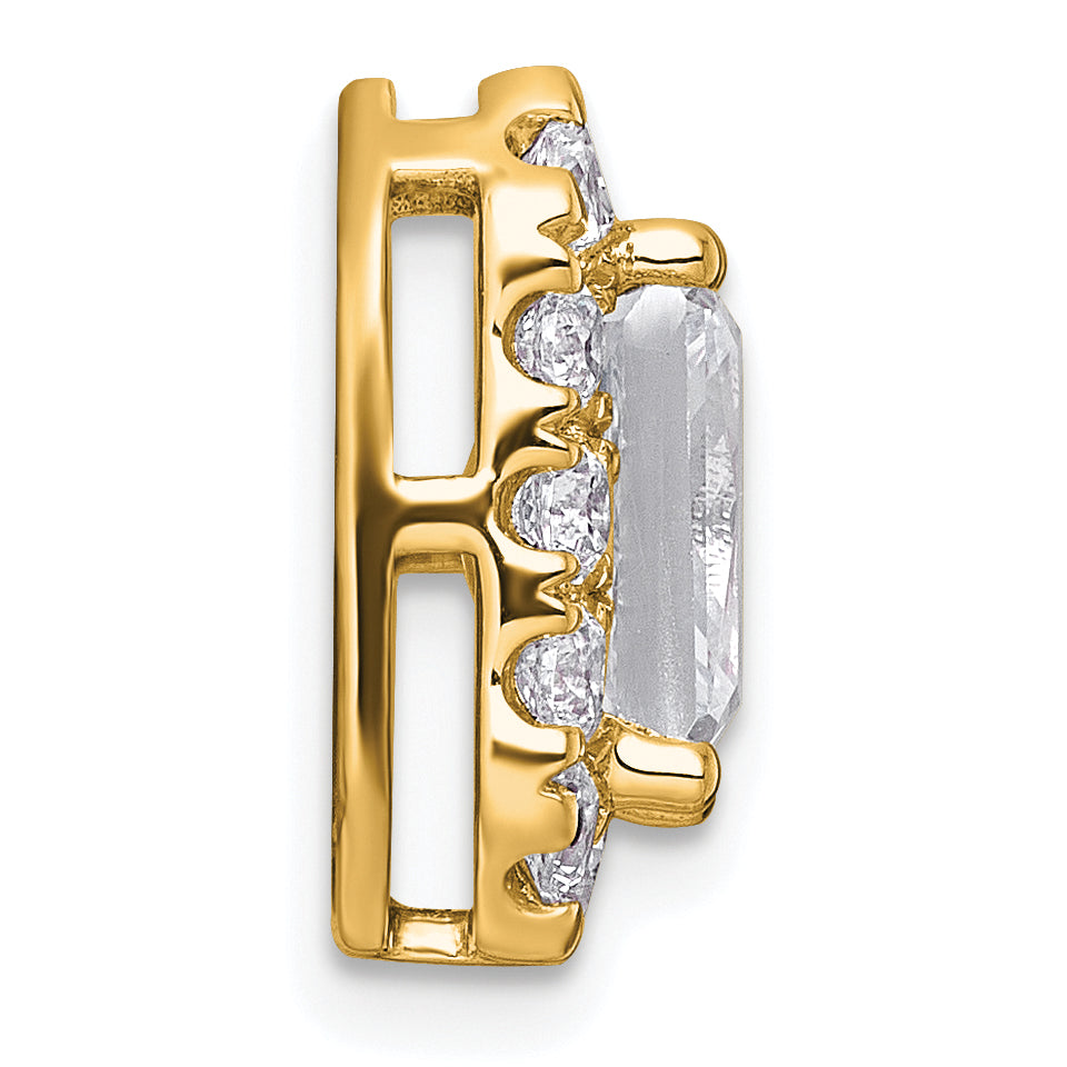 14k 2 7/8 carat Certified Lab Grown Diamond VS+ F+ Emerald Complete Halo Chain Slide Pendant Secondary image