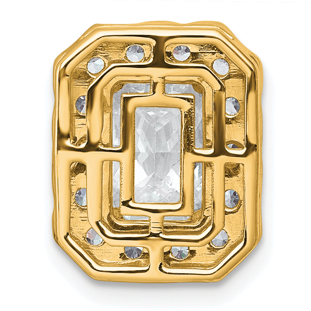 14k 2 7/8 carat Certified Lab Grown Diamond VS+ F+ Emerald Complete Halo Chain Slide Pendant