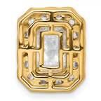 14k 2 7/8 carat Certified Lab Grown Diamond VS+ F+ Emerald Complete Halo Chain Slide Pendant