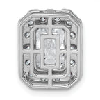 14k White Gold 3 1/2 carat Certified Lab Grown Diamond VS+ F+ Emerald Complete Halo Chain Slide Pendant