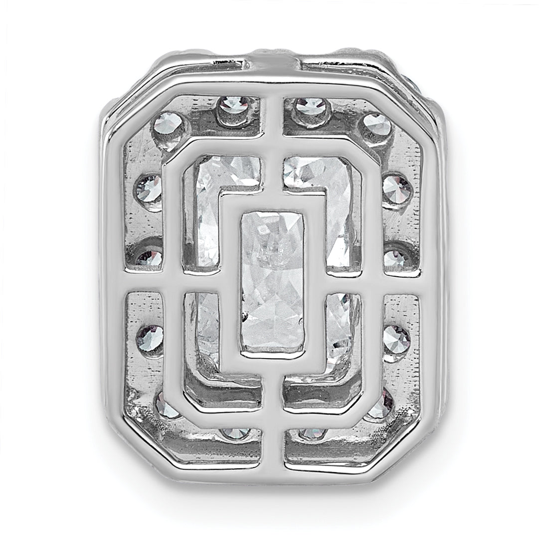 14k White Gold 3 1/2 carat Certified Lab Grown Diamond VS+ F+ Emerald Complete Halo Chain Slide Pendant