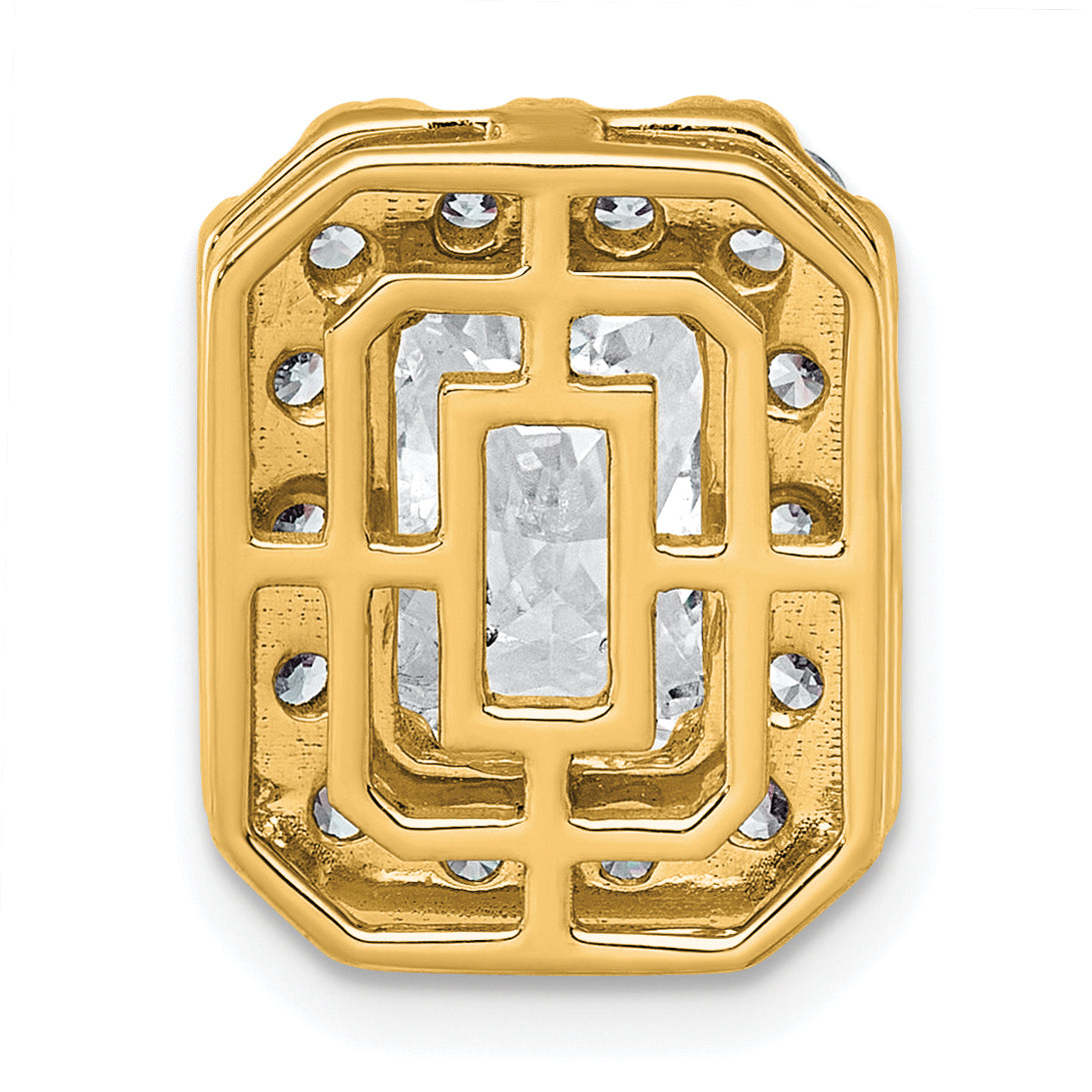 14k 3 1/2 carat Certified Lab Grown Diamond VS+ F+ Emerald Complete Halo Chain Slide Pendant