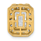 14k 3 1/2 carat Certified Lab Grown Diamond VS+ F+ Emerald Complete Halo Chain Slide Pendant