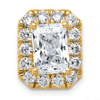 14k 3 1/2 carat Certified Lab Grown Diamond VS+ F+ Emerald Complete Halo Chain Slide Pendant