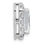 14k White Gold 4 1/3 carat Lab Grown Diamond VS+ F+ Emerald Complete Halo Chain Slide Pendant