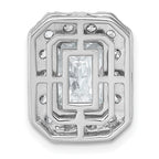 14k White Gold 4 1/3 carat Certified Lab Grown Diamond VS+ F+ Emerald Complete Halo Chain Slide Pendant