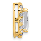 14k 4 1/3 carat Lab Grown Diamond VS+ F+ Emerald Complete Halo Chain Slide Pendant