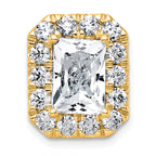 14k 4 1/3 carat Certified Lab Grown Diamond VS+ F+ Emerald Complete Halo Chain Slide Pendant