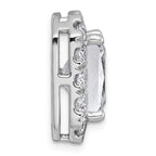 14k White Gold 5 1/2 carat Lab Grown Diamond VS+ F+ Emerald Complete Halo Chain Slide Pendant
