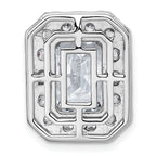 14k White Gold 5 1/2 carat Certified Lab Grown Diamond VS+ F+ Emerald Complete Halo Chain Slide Pendant