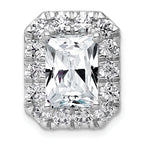 14k White Gold 5 1/2 carat Lab Grown Diamond VS+ F+ Emerald Complete Halo Chain Slide Pendant