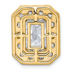 14k 5 1/2 carat Certified Lab Grown Diamond VS+ F+ Emerald Complete Halo Chain Slide Pendant