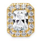14k 5 1/2 carat Certified Lab Grown Diamond VS+ F+ Emerald Complete Halo Chain Slide Pendant