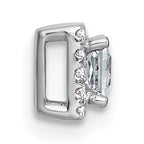 14k White Gold 1/3 carat Lab Grown Diamond VS+ F+ Princess Complete Halo Chain Slide Pendant