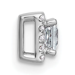 14k White Gold 1/3 carat Lab Grown Diamond VS+ F+ Princess Complete Halo Chain Slide Pendant