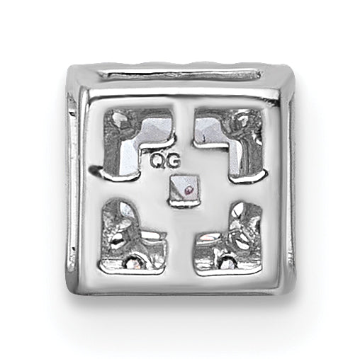 14k White Gold 1/3 carat Lab Grown Diamond VS+ F+ Princess Complete Halo Chain Slide Pendant