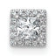 14k White Gold 1/3 carat Lab Grown Diamond VS+ F+ Princess Complete Halo Chain Slide Pendant