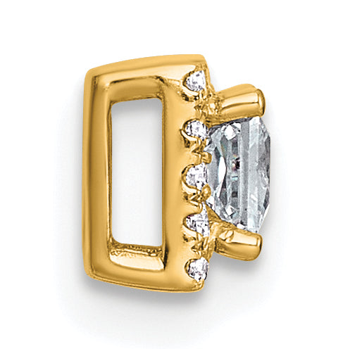 14k 1/3 carat Lab Grown Diamond VS+ F+ Princess Complete Halo Chain Slide Pendant Secondary image