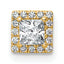 14k 1/3 carat Lab Grown Diamond VS+ F+ Princess Complete Halo Chain Slide Pendant