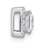 14k White Gold 5/8 carat Lab Grown Diamond VS+ F+ Princess Complete Halo Chain Slide Pendant