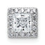 14k White Gold 5/8 carat Lab Grown Diamond VS+ F+ Princess Complete Halo Chain Slide Pendant