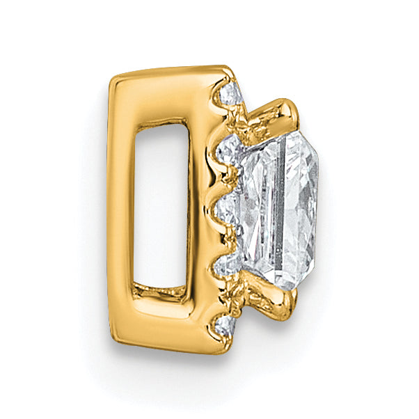 14k 5/8 carat Lab Grown Diamond VS+ F+ Princess Complete Halo Chain Slide Pendant Secondary image